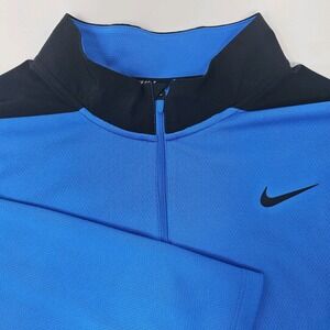 Nike Golf Dri-FIT 1/2 Zip Pullover Men's XXL Blue Black Performance Sweater